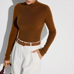 Commense Mock Neck Wool Blend Knit Top